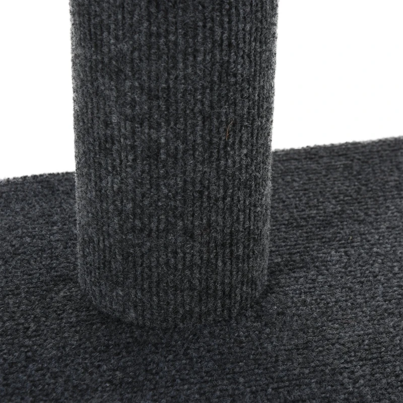 PawHut Floor-to-Ceiling Cat Tree Cat Climbing Tower with Sisal-Covered Scratching Posts Natural Cat Tree Activity Center for Kittens Cat Tower Furniture, Gray