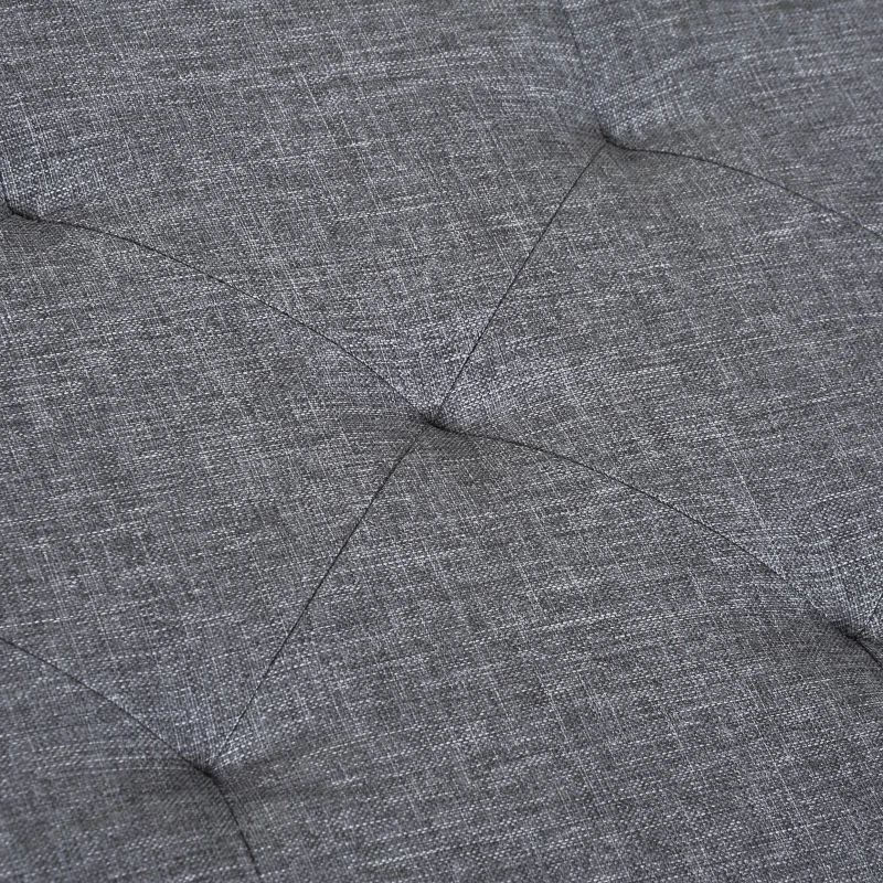 HOMCOM 32" Tufted Upholstered Storage Ottoman Bench X Leg Bed Bench with Organizer Padded Piano Keyboard Seat Grey