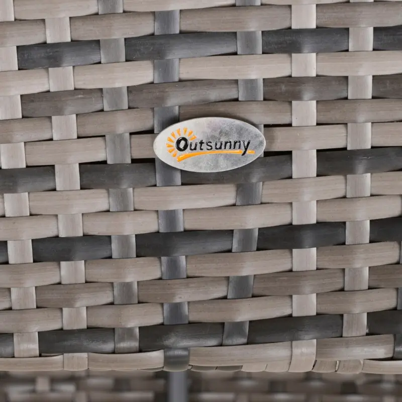 Outsunny Patio Wicker Adirondack Chair, Outdoor All-Weather Rattan Fire Pit Chair w/ Soft Cushions, Tall Curved Backrest and Comfortable Armrests for Deck or Garden, Gray