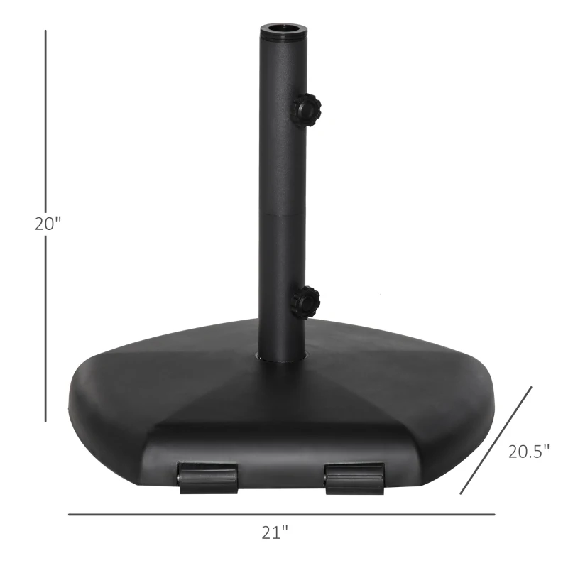 Outsunny Pentagonal Concrete Patio Umbrella Base with 2 Wheels for Easy Moving, Fitting Umbrella Poles of Φ1.25" - Φ2"