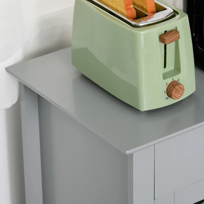 HOMCOM Retro Style Kitchen Sideboard, Buffet Cabinet, Cupboard with Glass Doors and Drawers, Adjustable Shelves for Living Room