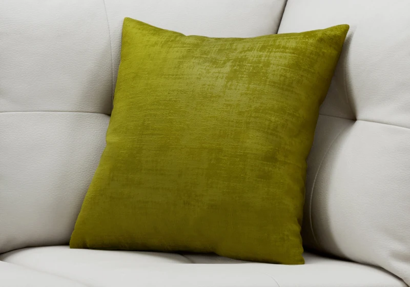 Monarch 18" x 18" Brushed Velvet Decorative Throw Pillow (1 pc) - Lime Green