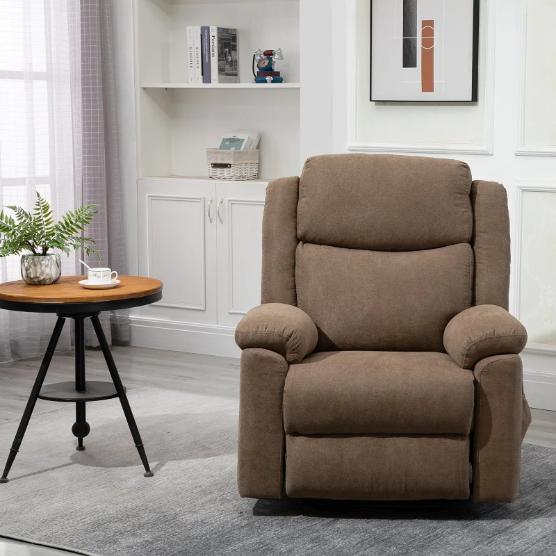 HOMCOM 152° Adjustable Electric Power Lift Recliner Massage Chair Linen Surface w/ 8 Vibration Points 2 Remote Living Room Office Furniture - Brown