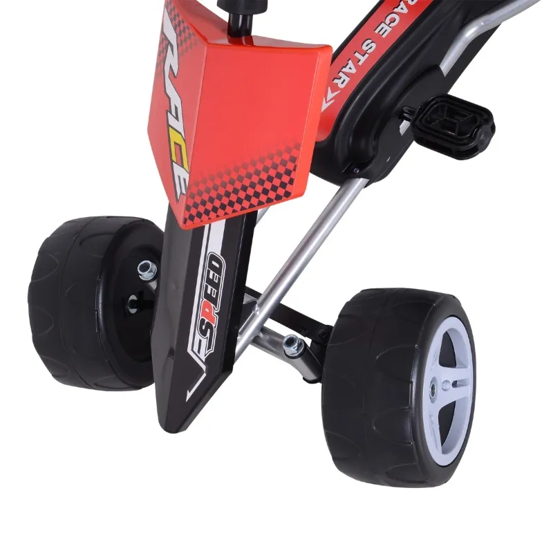 Aosom Kids Go Kart, 4 Wheeled Ride On Pedal Car, Racer for 3 years, for Boys and Girls, Outdoor - Red