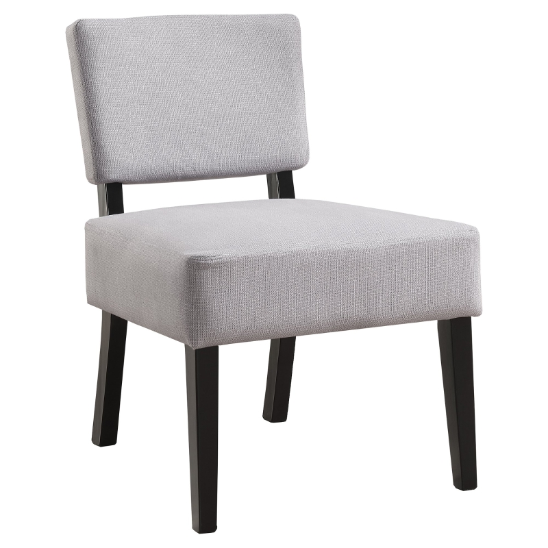 Monarch Contemporary Upholstered Accent Armless Slipper Chair - Light Grey