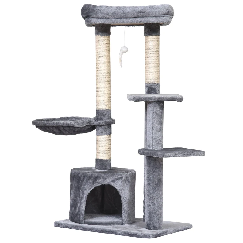 PawHut 43"H Nest Level Cat Tree Scratcher Kitty Condo