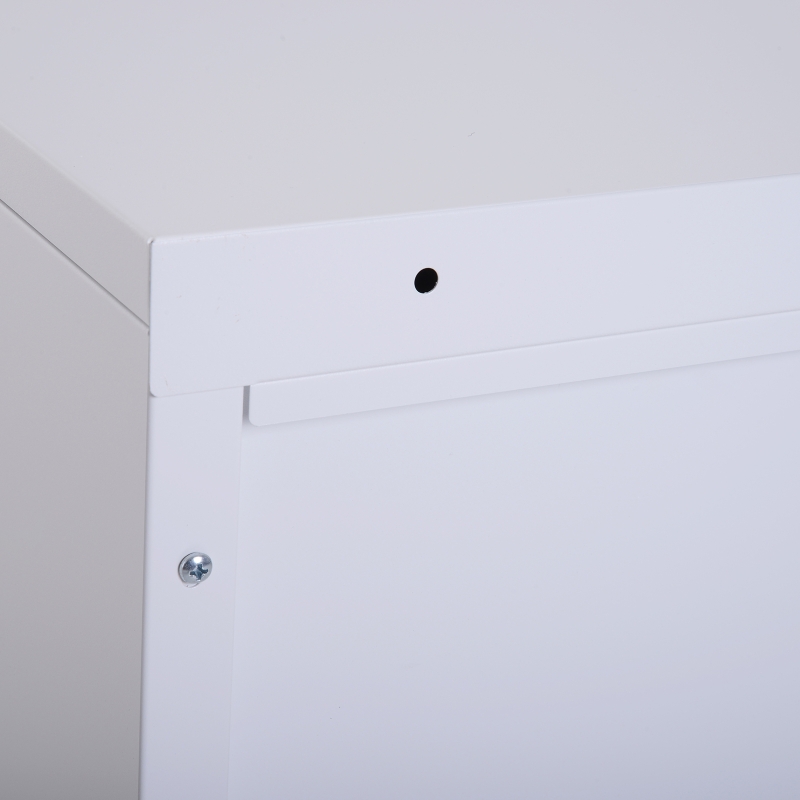 Vinsetto 30" 2 Drawer File Cabinet Cold Rolled Steel Metal Storage Chest Home Office Furniture White