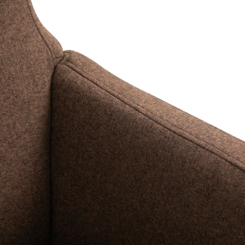 Vinsetto Swivel Office Chair Modern Linen Upholstered Home Computer Desk Task Chair with Cushioned Arm, Wheels, Adjustable Height, Brown