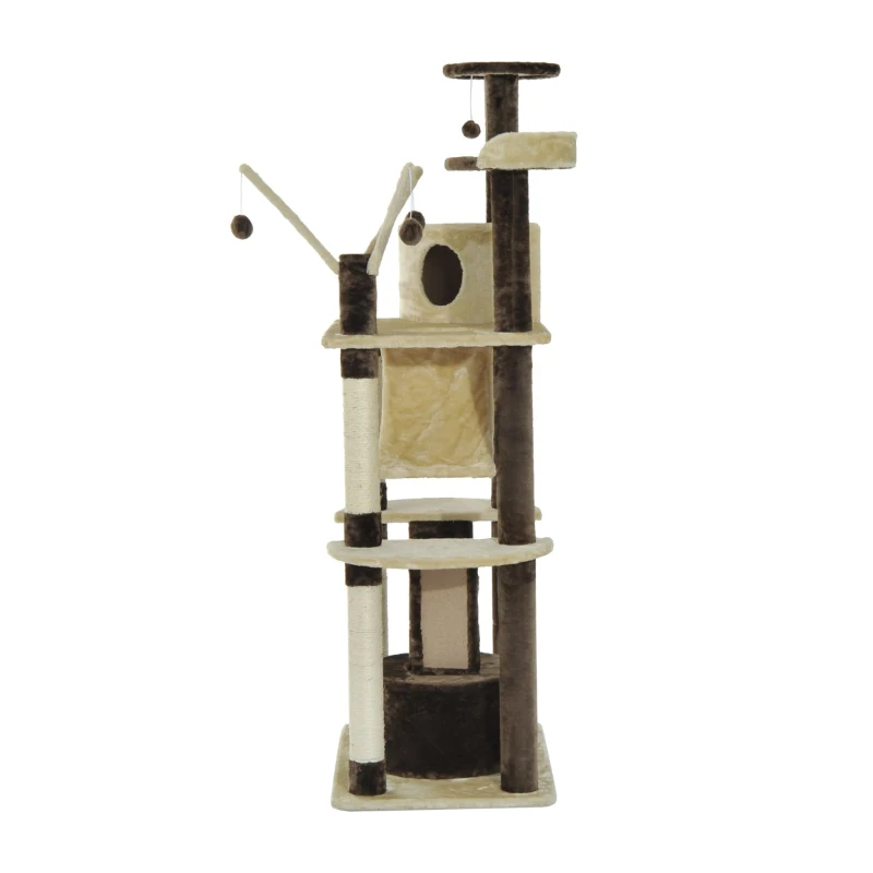 PawHut 71-inch Multilevel Condo Cat Tree Scratching House