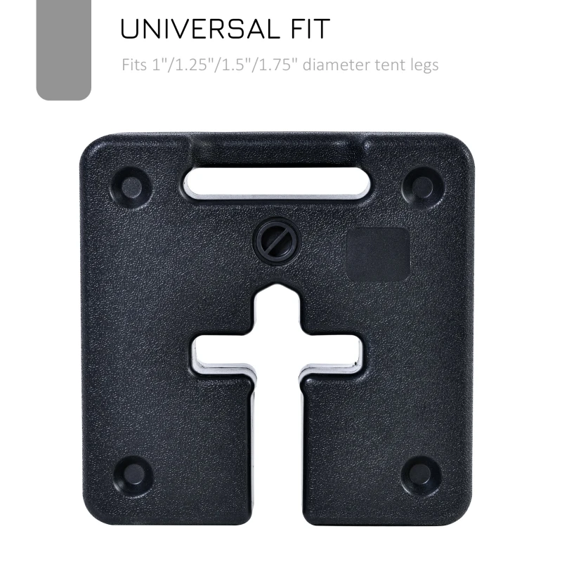 Outsunny 4-Piece HDPE Canopy Tent Weights with a Slotted No-Pinch Design, Side Carry Handles, & Sand/Water Fill