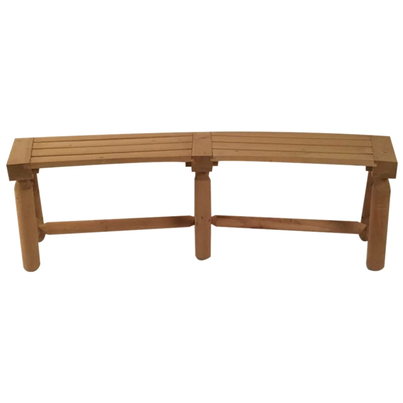 Outsunny 4.5ft Rustic Log Backless Garden Bench Natural Wood Patio Lounge Seating Garden Furniture All Weather