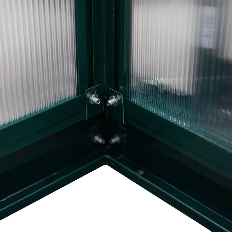 Outsunny Walk-In Garden Greenhouse Aluminum Polycarbonate with Roof Vent for Plants Herbs Vegetables 6' x 4' x 7' Green