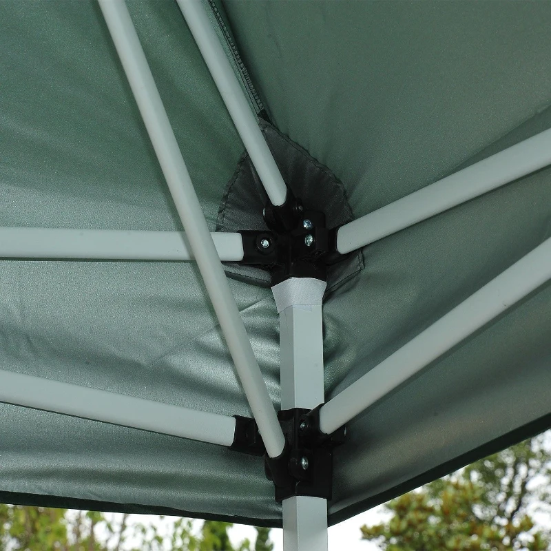 Outsunny 13' x 13' Adjustable Height Easy Pop Up Canopy Party Tent - Green