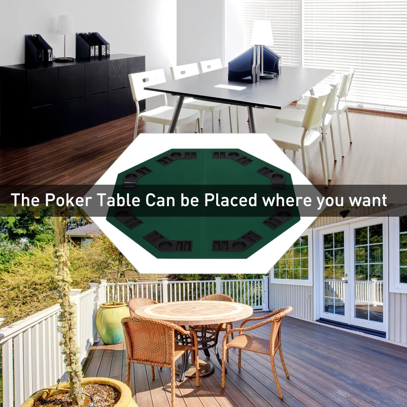 Soozier 48"/120cm Blackjack Poker Game Table Top Folding 8 Player Fit Various Desktop