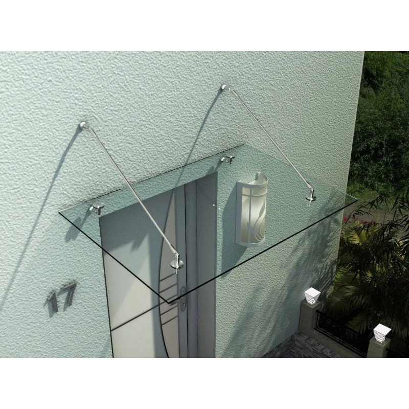 HomCom Laminated Glass Door Canopy Awnings Brush Stainless Support System Connecting Mounting Kit
