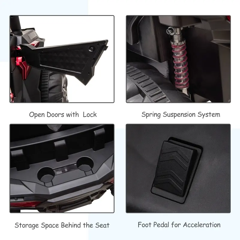 Aosom Outdoor 2-Seated Childrens Truck w/ Parental Remote Control & Two Motors Red