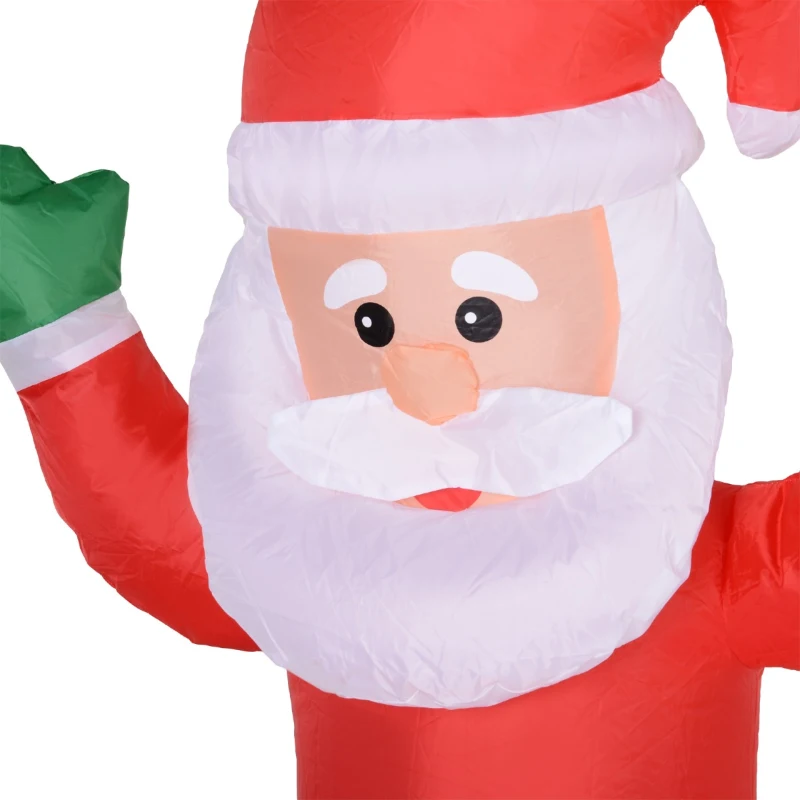 HomCom 6' Tall Outdoor Animated Inflatable Christmas Lawn Decoration - Santa in a Chimney