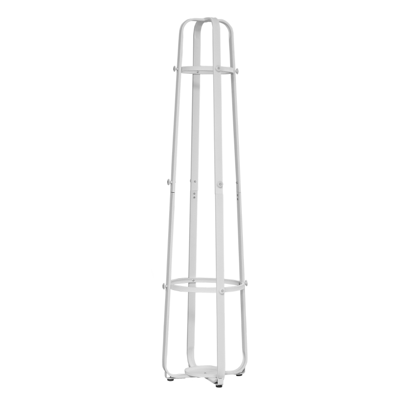 Monarch 72" Industrial Modern 12-Hanging Peg Metal Coat Tree Hanger Rack with Umbrella Holder - White Finish