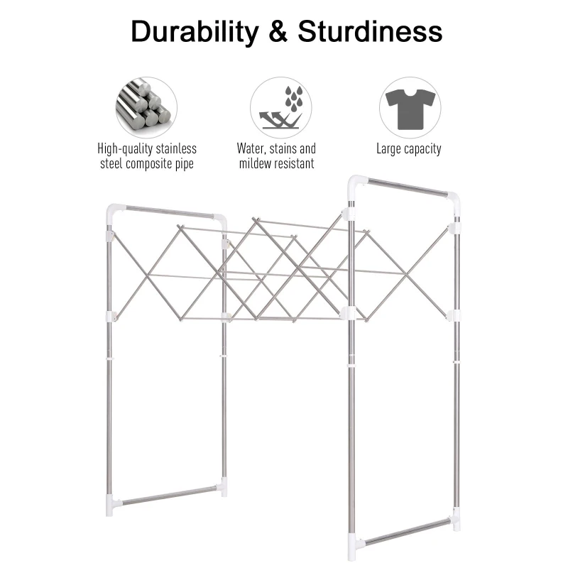 HOMCOM Multi-Purpose Garment Hanging Rack Foldable Laundry Drying Rack