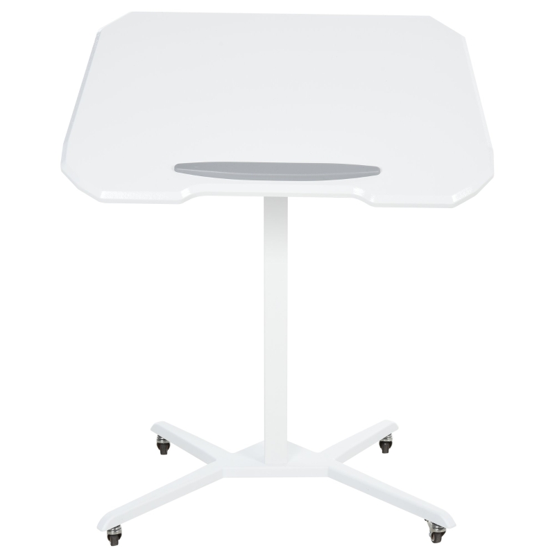Vinsetto Foldable Computer Desk on Rolling Wheels Height Adjustable Tilt 90° White