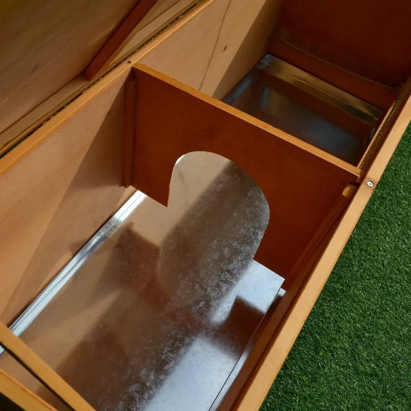 PawHut Wooden Rabbit Hutch Bunny Cage with Openable Waterproof Roof, No Leak Tray Sturdy Fir Wood Build for Indoor/Outdoor