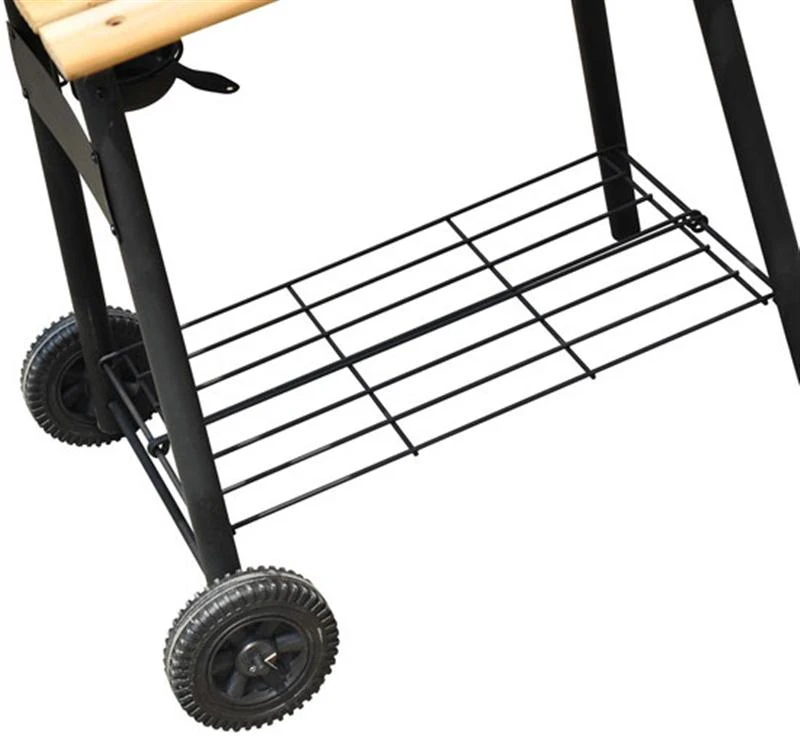 Outsunny Free Standing Charcoal BBQ Grill Barbecues 2 Burners Cooking with Wheels Black
