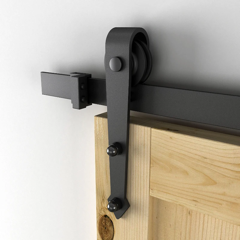 HOMCOM 6.6FT CARBON STEEL Sliding Wood Barn Door Hardware Track Set Door System Arrow Shape