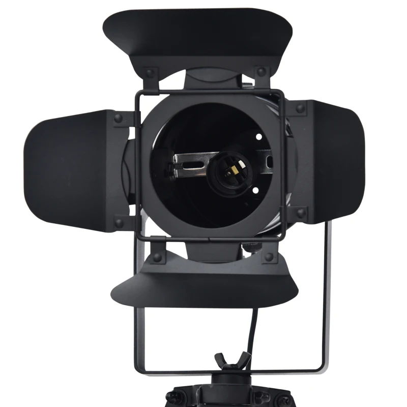 HOMCOM Retro Adjustable Tabletop Portable Tripod Lamp, Decorative Desk Lamp Lighting with Steel Frame, Black