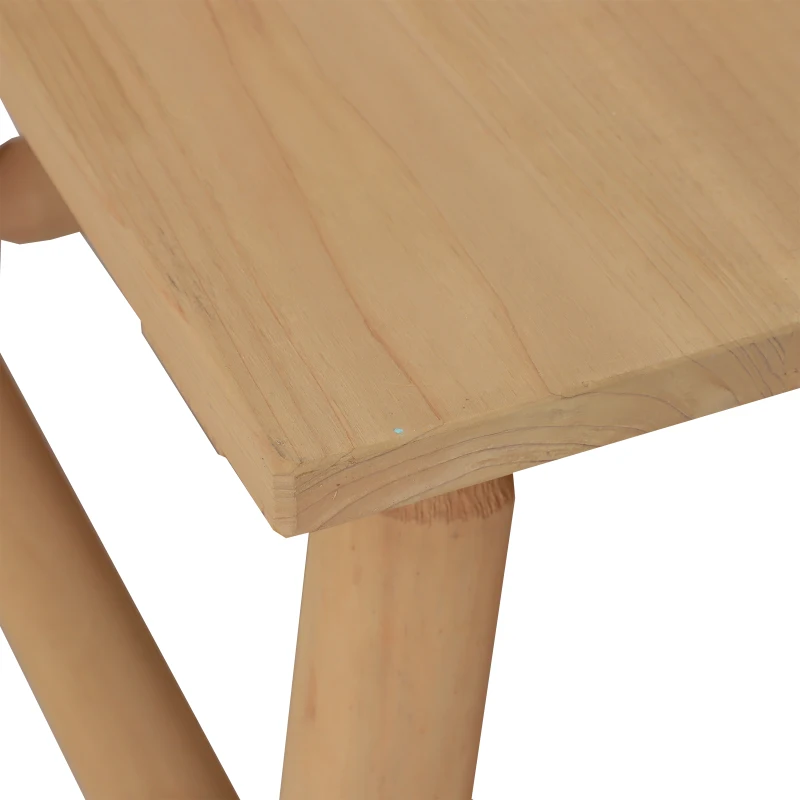 Outsunny Rectangle Rustic Log Coffee Table Natural Wood End Side Table Home Garden Furniture All Weather