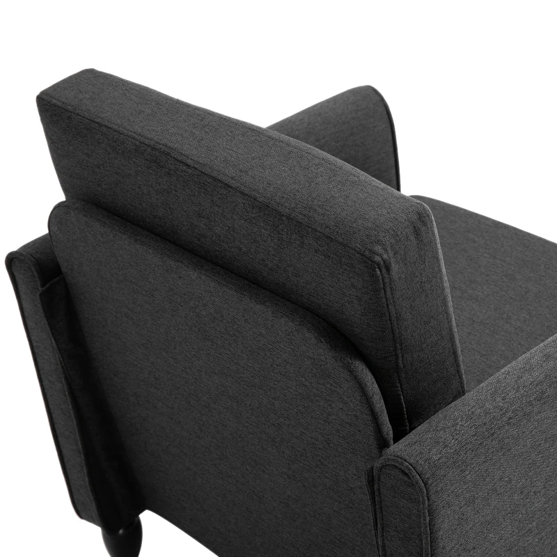 HOMCOM Single Armchair Cushion Padded Sofa Chair Wooden Seat Living Room Furniture