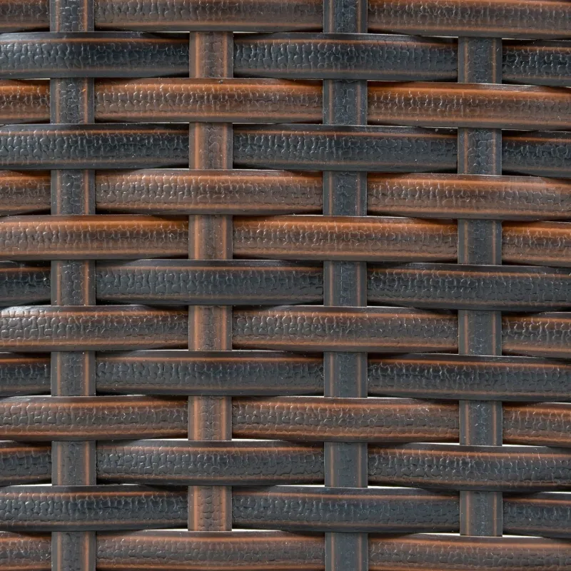 Outsunny 3 PCS Outdoor Rattan Wicker Bistro Set with Storage Shelf, Glass Top Table, Soft Cushioned Chairs and Space Saving Design, Patio Conversation Set for Garden Backyard Porch, Brown