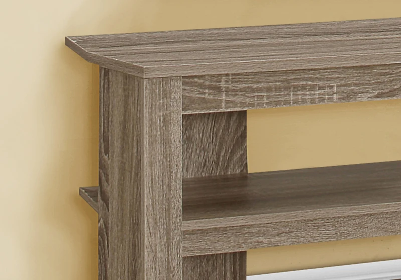 Monarch 42" Contemporary Wood Grain-Look Open Concept Storage Shelf Console TV Stand - Dark Taupe Finish