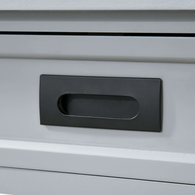 HOMCOM Console Table with 2 Storage Drawers and Open Shelf, Modern Sofa Table for Hallway, Living Room, or Bedroom, Grey