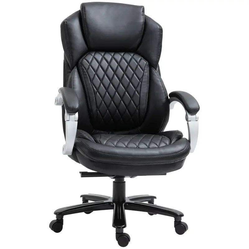 Vinsetto Big and Tall Executive Office Chair with Wide Seat, Computer Desk Chair with High Back Diamond Stitching, Adjustable Height & Swivel Wheels, Black