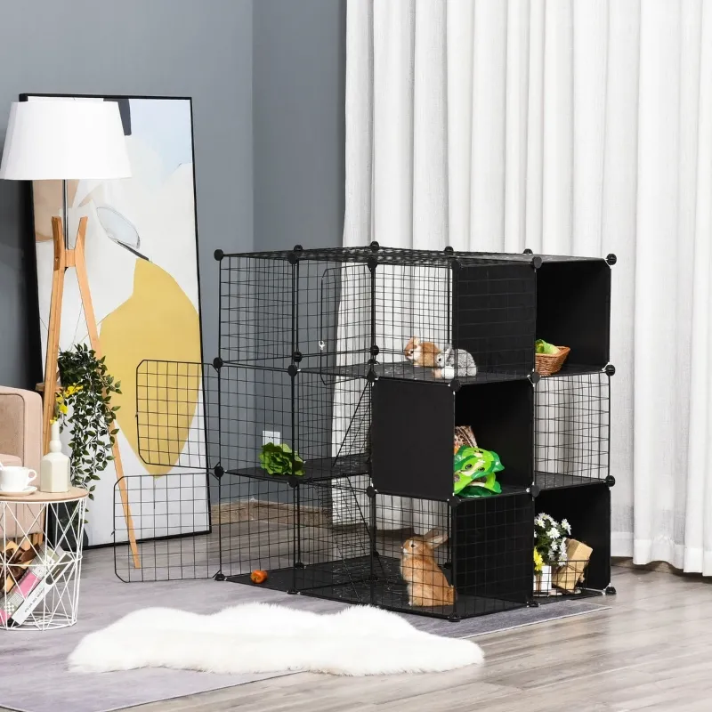 PawHut Spacious Chinchilla Cage - Multi-Level with Doors, Storage Shelf, 41.25" L x 27.5" W x 41.25" H, Ideal for Small Animals