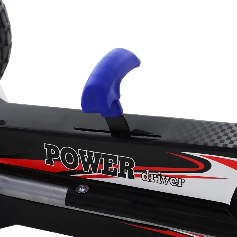 Aosom Pedal Go Kart, 4 Wheels Pedal Ride On for Boys & Girls with Rubber Wheels, Adjustable Seat & Sharp Handling - Blue