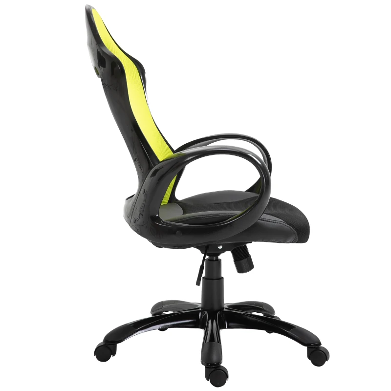 Vinsetto Executive Adjustable Office Chair Mid Back Rocking Office Chair with Wheels Neon Color