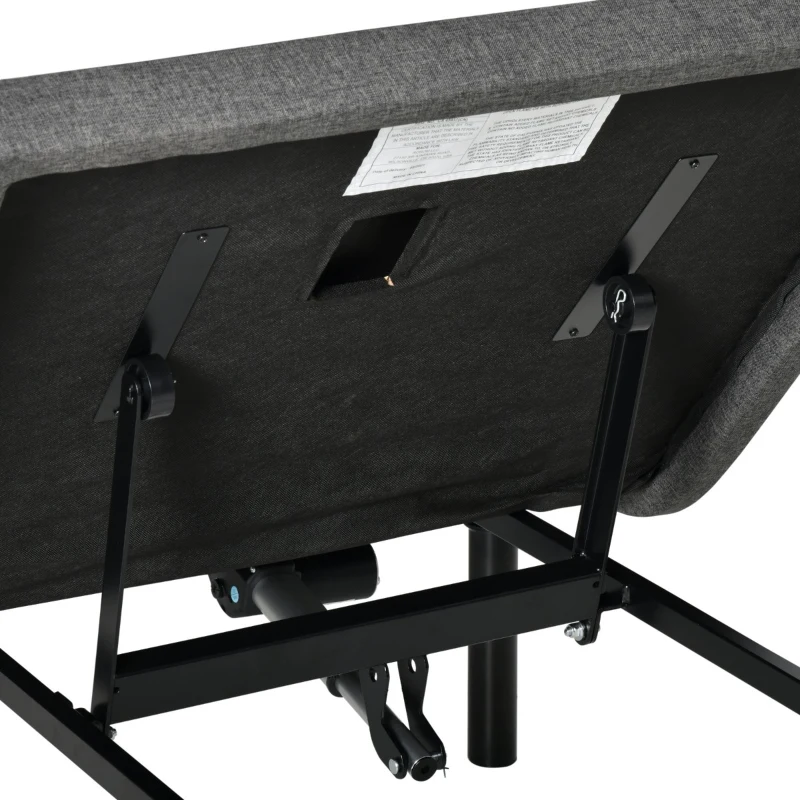 HOMCOM Queen Adjustable Bed Frame, Ergonomic Zero Gravity Power Bed Base with Head and Foot Incline, Memory, and Wireless Remote, Grey