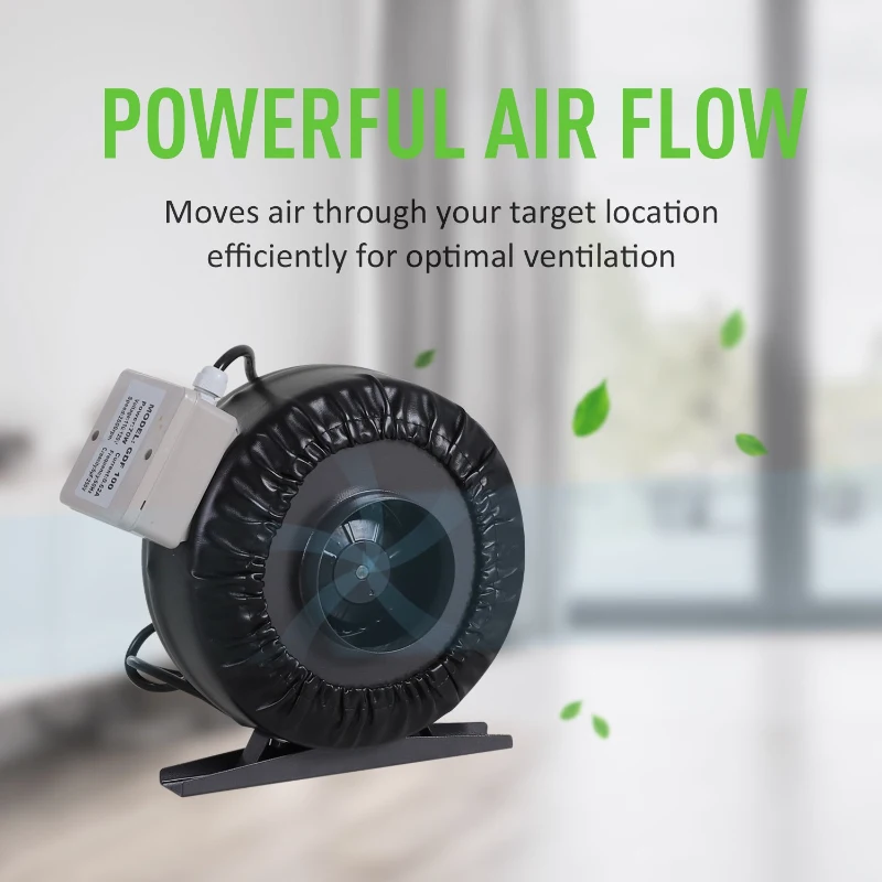 DURHAND 4 Inch Inline Fan Carbon Filter Duct Combo 2 Clamps Hydroponics Grow Room Tent Ventilation Kit