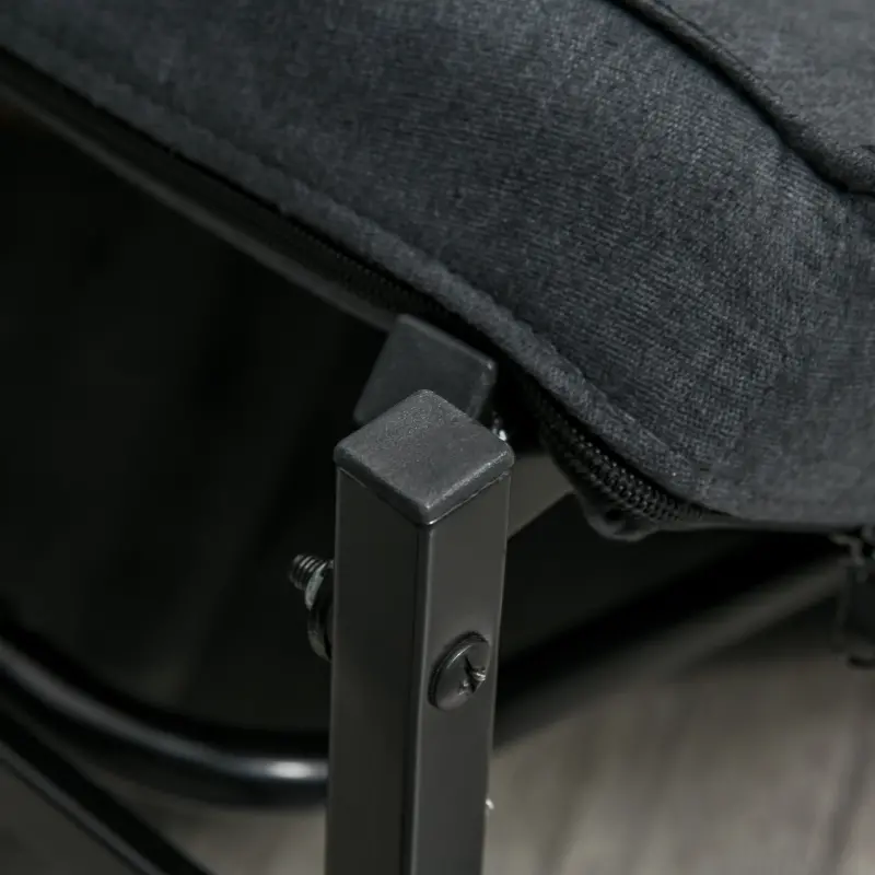 HOMCOM 4-in-1 Multi Function Folding Single Sofa Bed with Retractable Footrest, Convertible Sleeper with Adjustable Backrest For Living Room and Small Spaces, Dark Grey