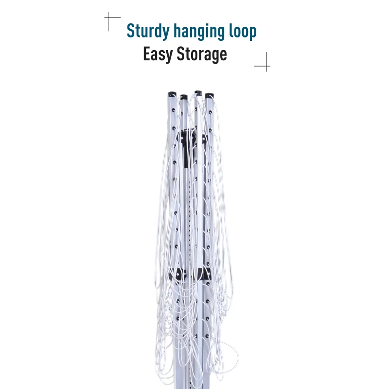 HOMCOM 164ft 15-line Rotary Outdoor Umbrella Drying Rack Aluminum Post