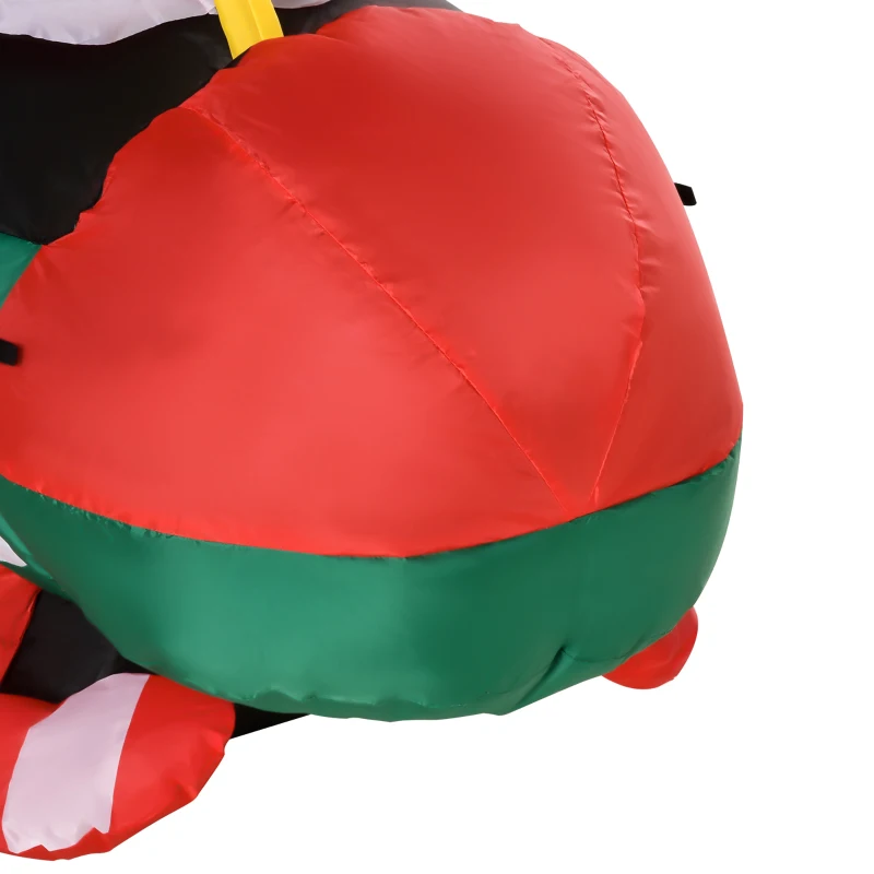 HOMCOM 5FT Christmas Inflatable Santa Claus Flying Helicopter with Built-in LED Lights, Outdoor Indoor Blow up Holiday Yard Decorations