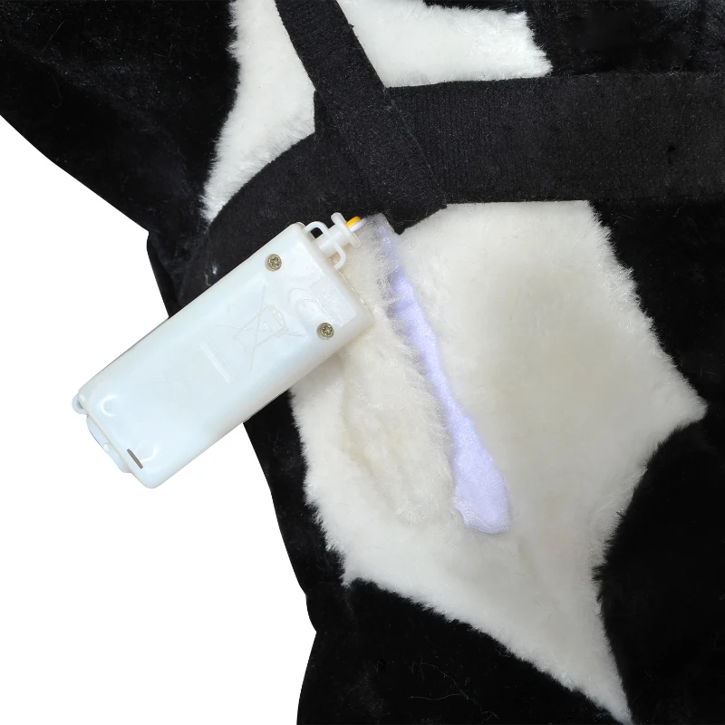 Qaba Kids Walking Pony Ride on Horse Rocking Toy Wheels & Footrest Neigh Sound  Black