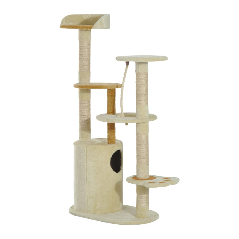 Pawhut 55" Cat Tree Condo Scratching Post Furniture Scratcher House