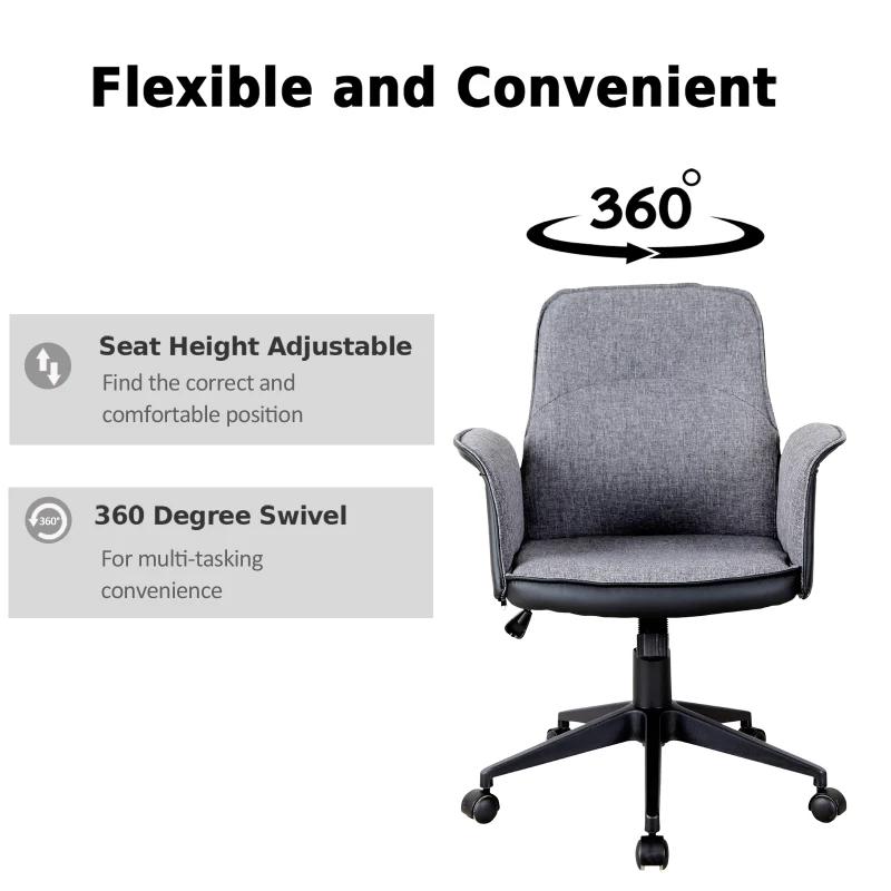 Vinsetto Modern Home Office Chair Executive Computer Task Seat Height Adjustable Swivel Rock