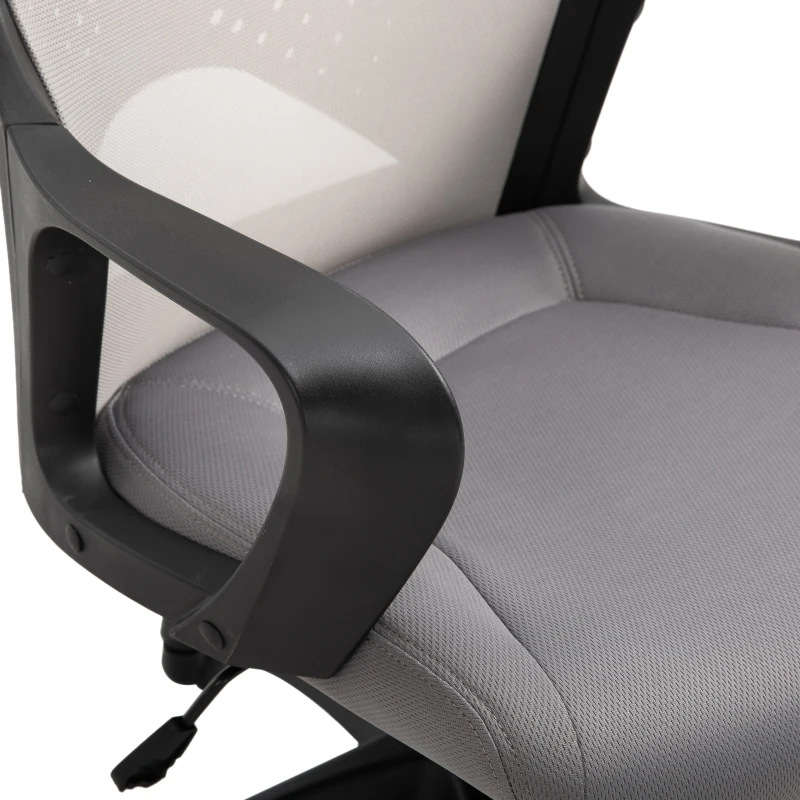 Vinsetto Office Computer Chair Mesh High Back Lumbar Support Adjustable Height Padded Linen Swivel Castor Wheels Grey
