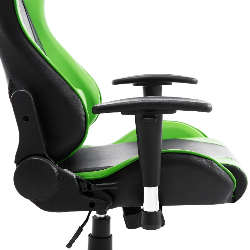 HOMCOM Executive Gaming Racing Office Chair with Waist Neck Cushions 360° Swivel (Green/Black)