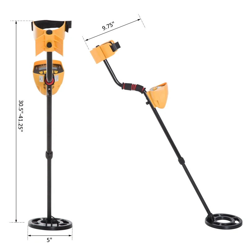 Outsunny Metal Detector w/ Adjustable Sensitivity Gold Search Device