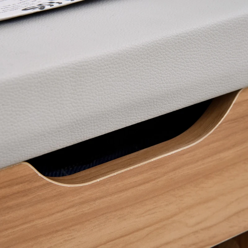 HOMCOM Shoe Rack Bench, Storage Organizer with Padded Cushion, Shelves, Hidden Compartments for Shoes, Boots, High Heel, Brown