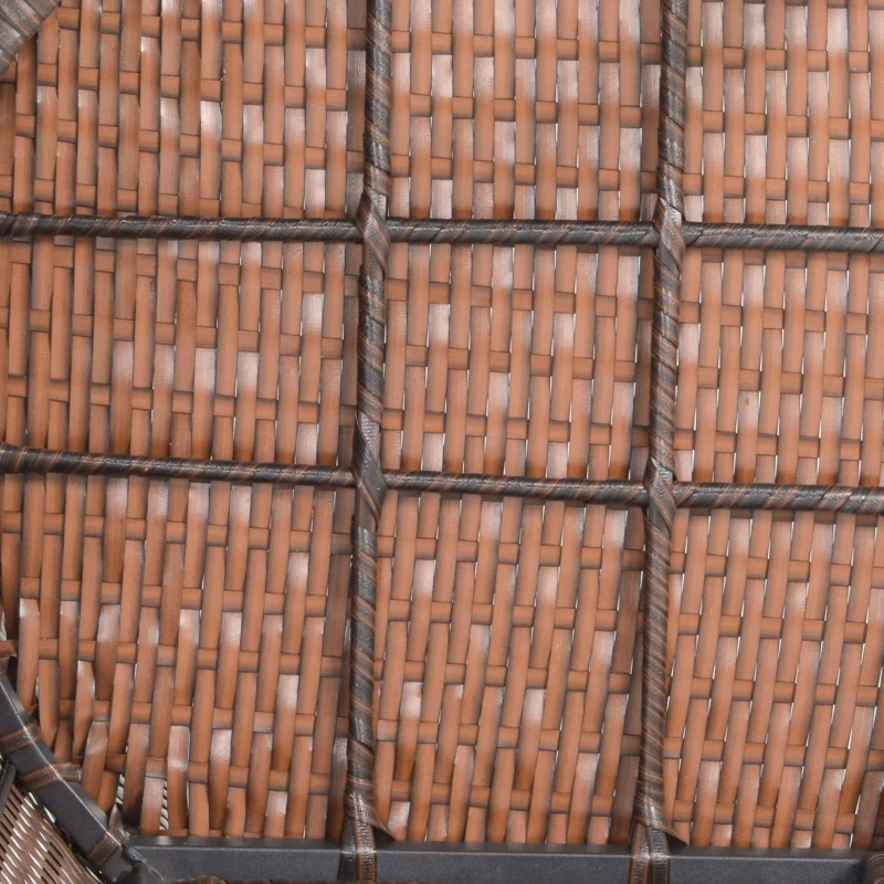 Outsunny 3 PCS Outdoor Rattan Wicker Bistro Set with Storage Shelf, Glass Top Table, Soft Cushioned Chairs and Space Saving Design, Patio Conversation Set for Garden Backyard Porch, Brown